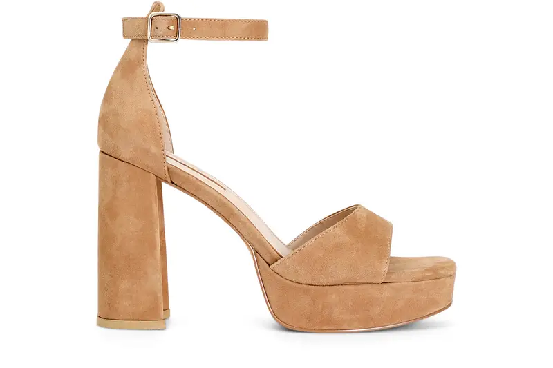 sandali in pelle scamosciata con toppone cuoio