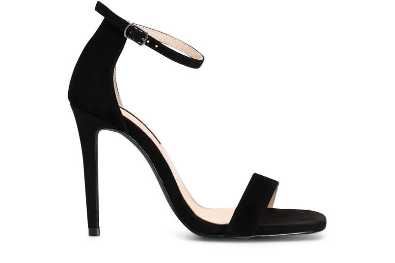 sandali in pelle scamosciata con toppone nero