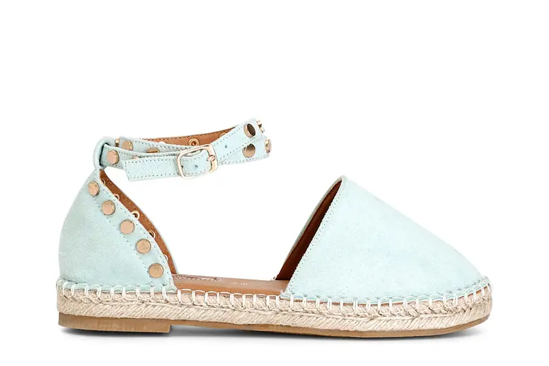 sandali in tessuto su fondo corda acqua marina