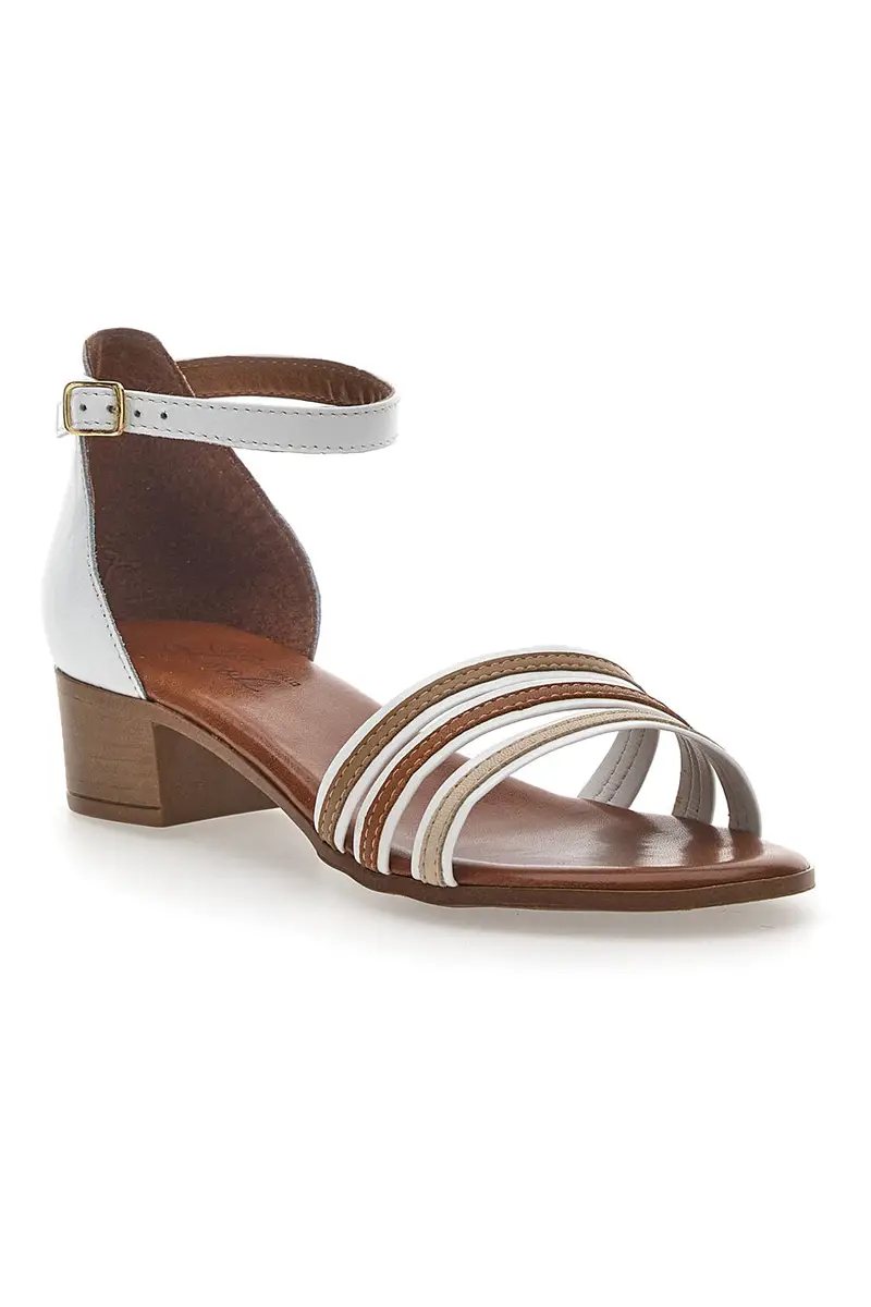 Sandali in Vera Pelle Bianchi-Marroni Pittarello Look 243130 miniatura 2