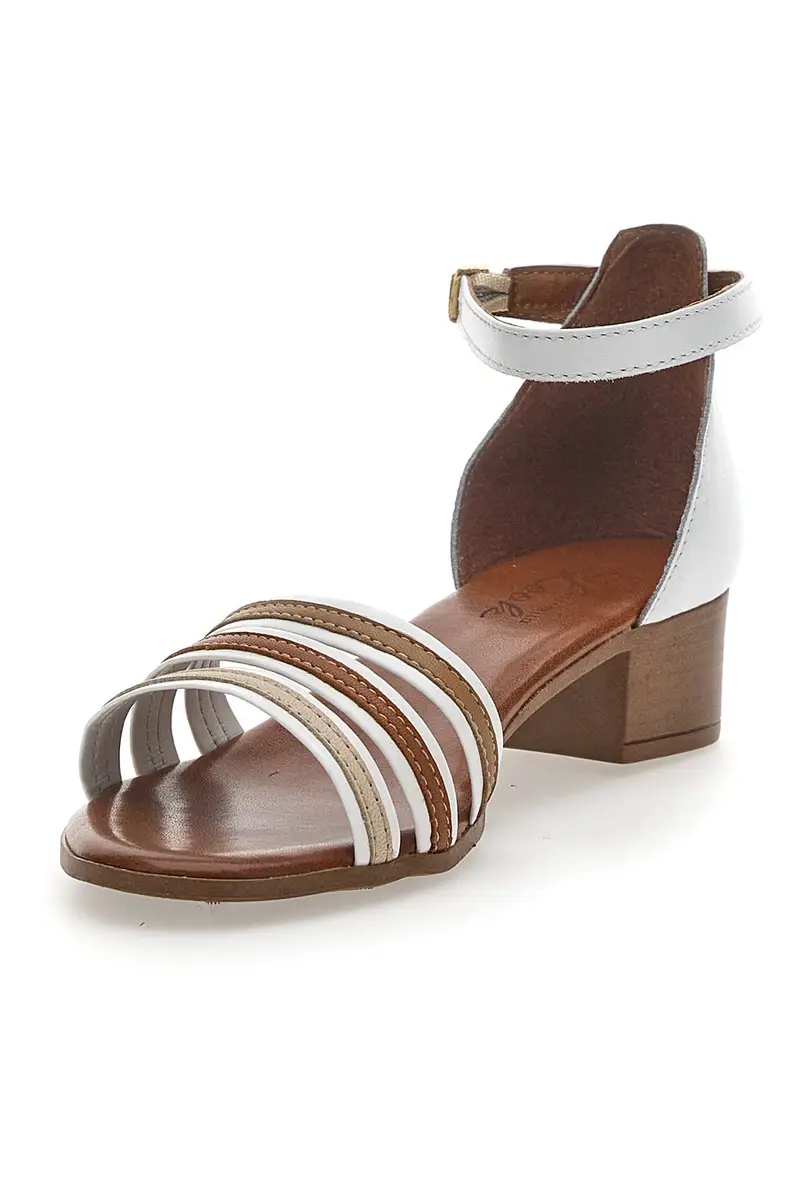Sandali in Vera Pelle Bianchi-Marroni Pittarello Look 243130 miniatura 3