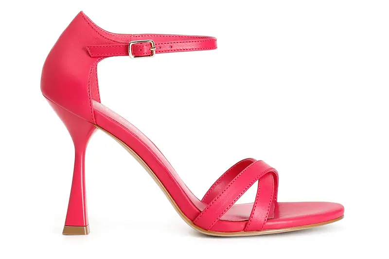 sandali incrocio con toppone in pelle fuxia
