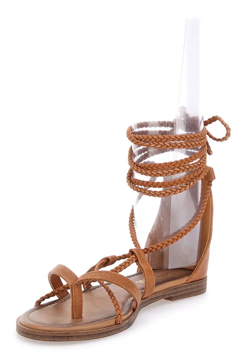 Sandali Lace-Up Sabbia Con Suola Flat Cafe' Cost 2502 miniatura 3