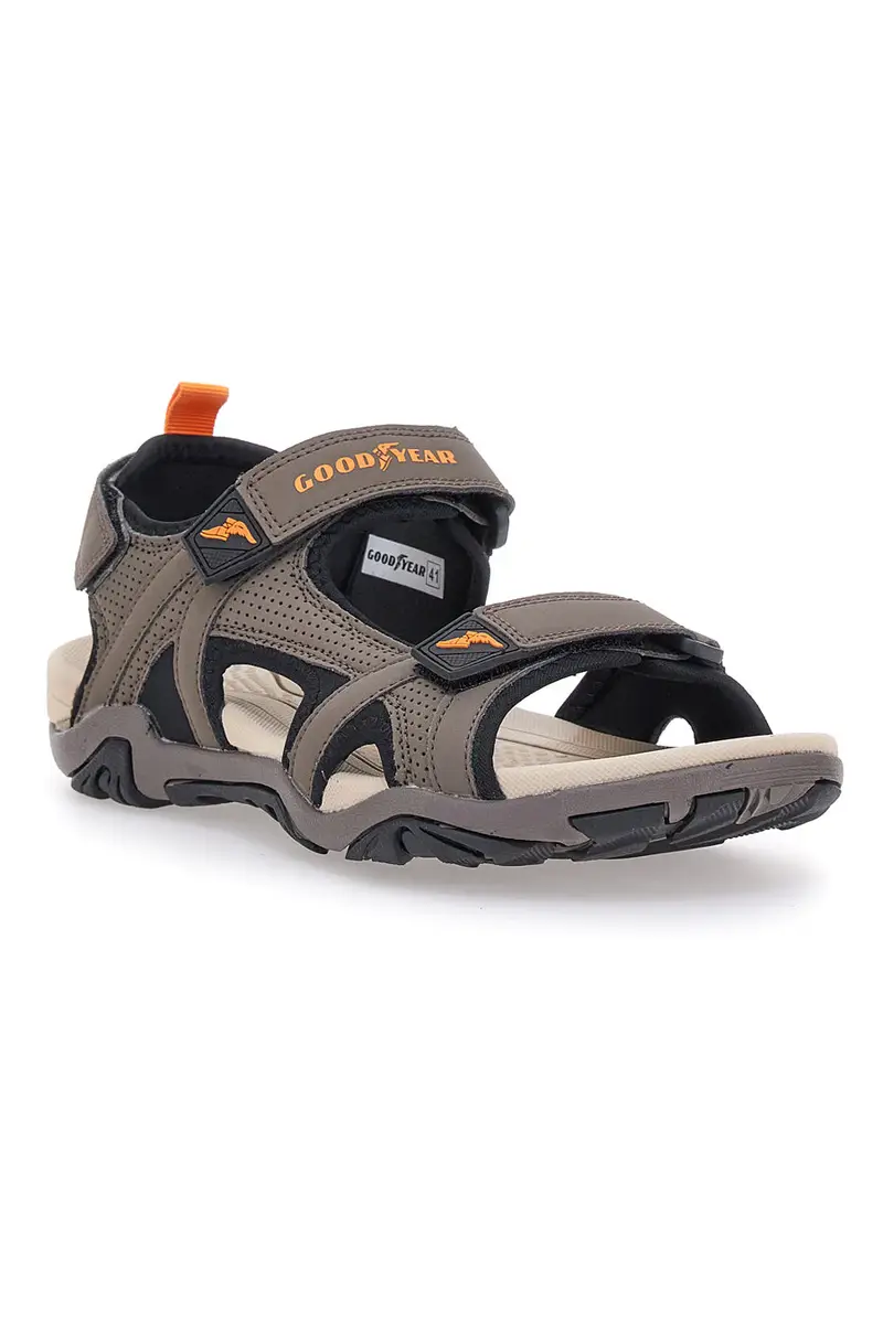 Sandali Marrone Con Strappi in Velcro Goodyeas 31048 miniatura 2