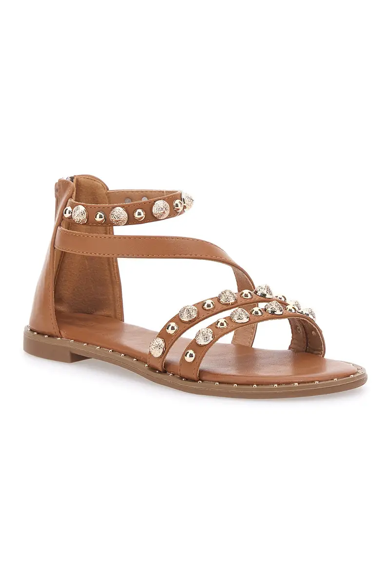 Sandali Marroni con borchie e cinturino alla caviglia MON DIEU J025104 miniatura 2