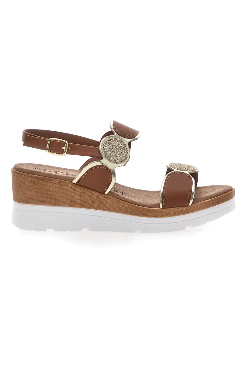 Sandali Marroni con Brillantini e Platform PLOCADI 11075035