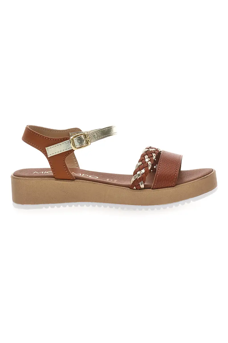 Sandali Marroni con Dettagli Dorati MIO TEMPO 3422