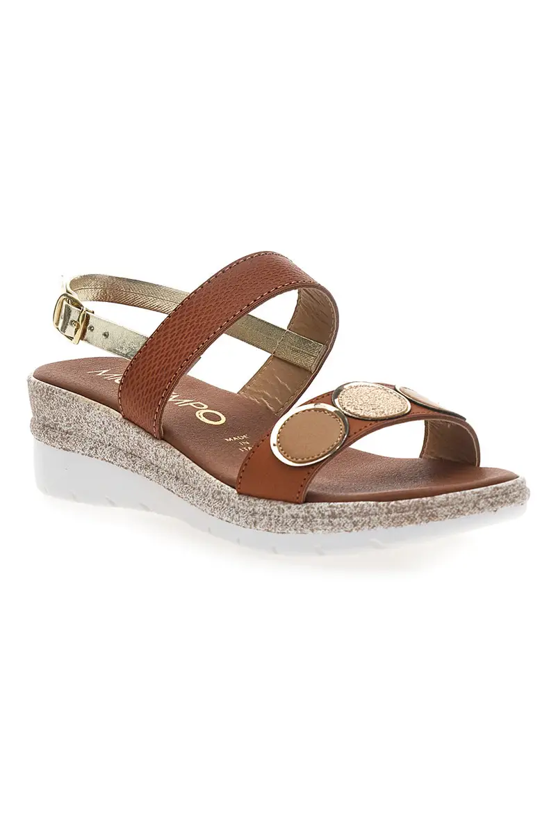 Sandali Marroni Con Dettagli Oro Mio Tempo 2482 miniatura 2