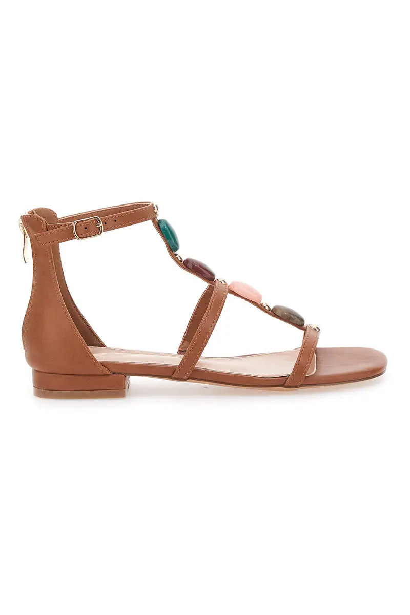 Sandali Marroni con Pietre Colorate MON DIEU 695 miniatura 2