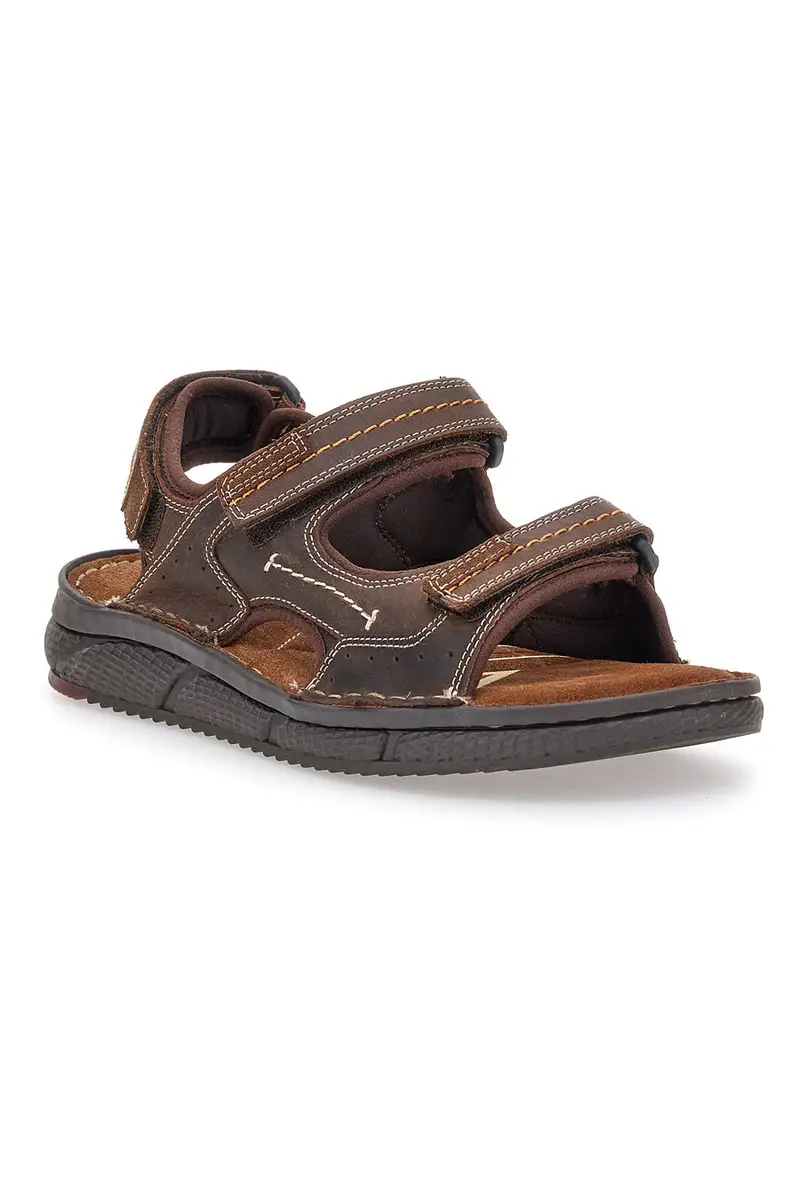 Sandali Marroni Con Strappi in Velcro Altemberg 2406 miniatura 2