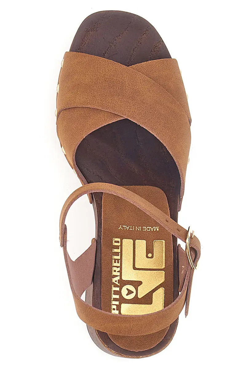 Sandali marroni con tacco largo e borchiette Pittarello Love 9086 miniatura 3