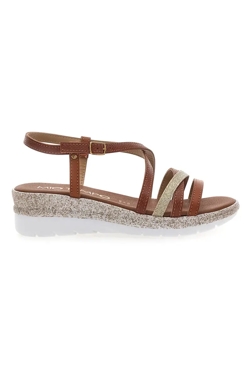 Sandali Marroni con Tomaia a Fasce Incrociate MIO TEMPO 2433