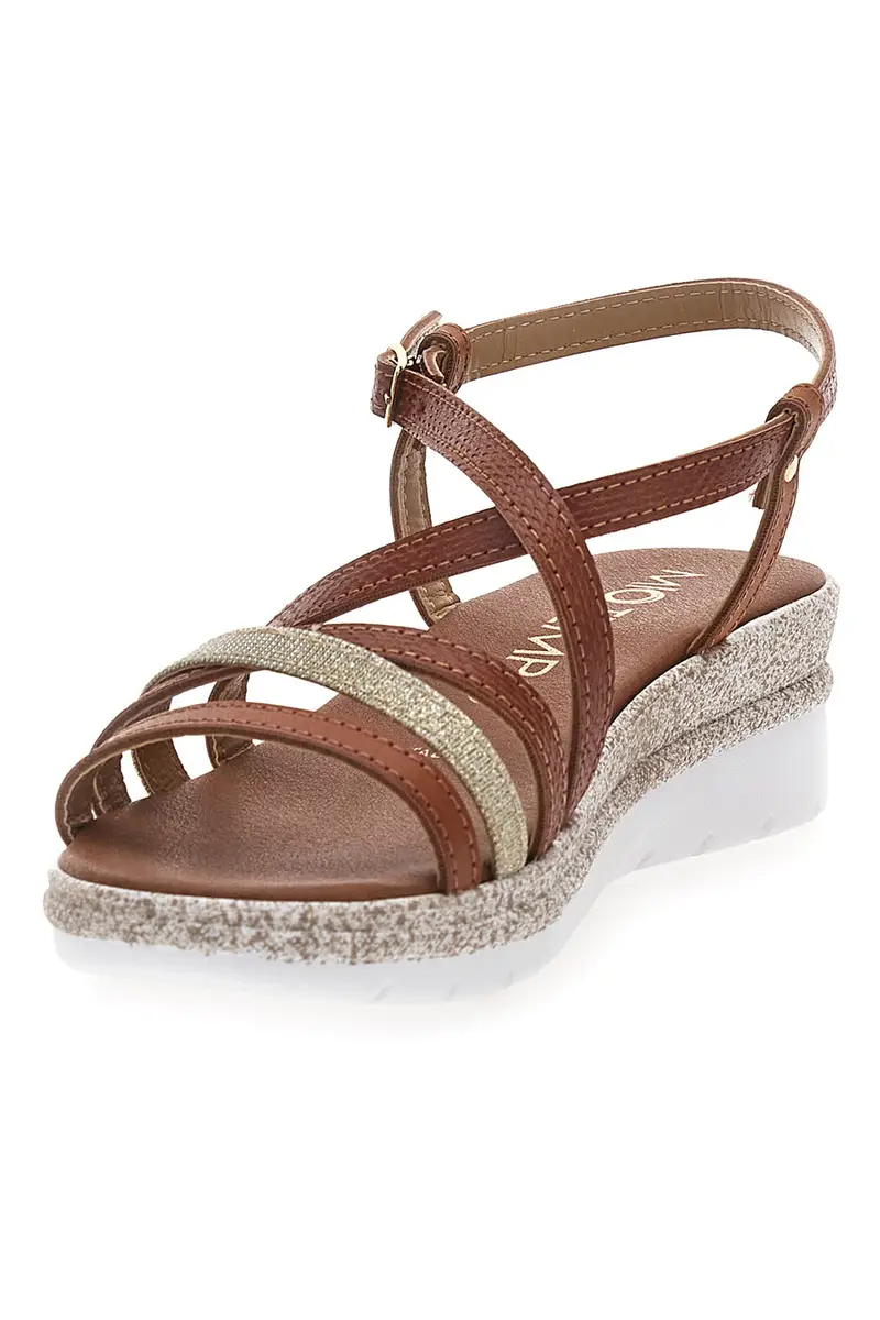 Sandali Marroni con Tomaia a Fasce Incrociate MIO TEMPO 2433 miniatura 3