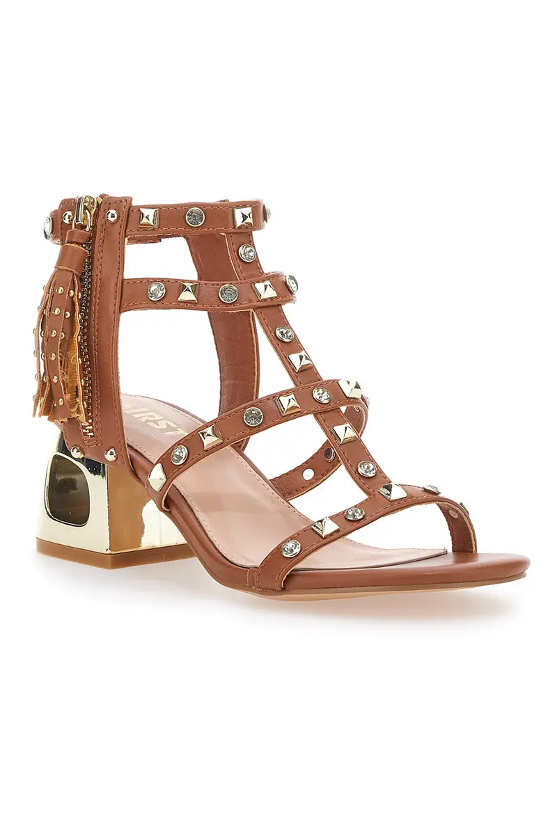 Sandali Marroni da Donna Con Borchie The First 206 miniatura 2