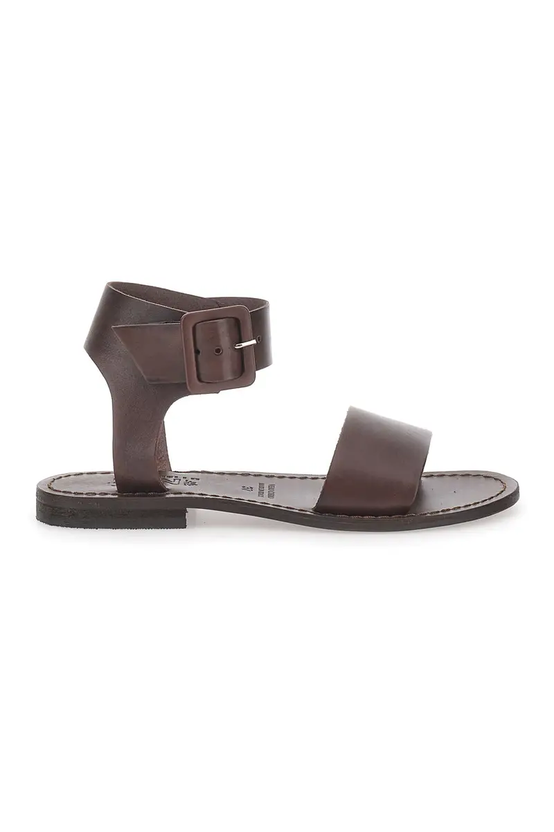 Sandali marroni in vera pelle artigianali Made in Italy Pittarello Sun 1734