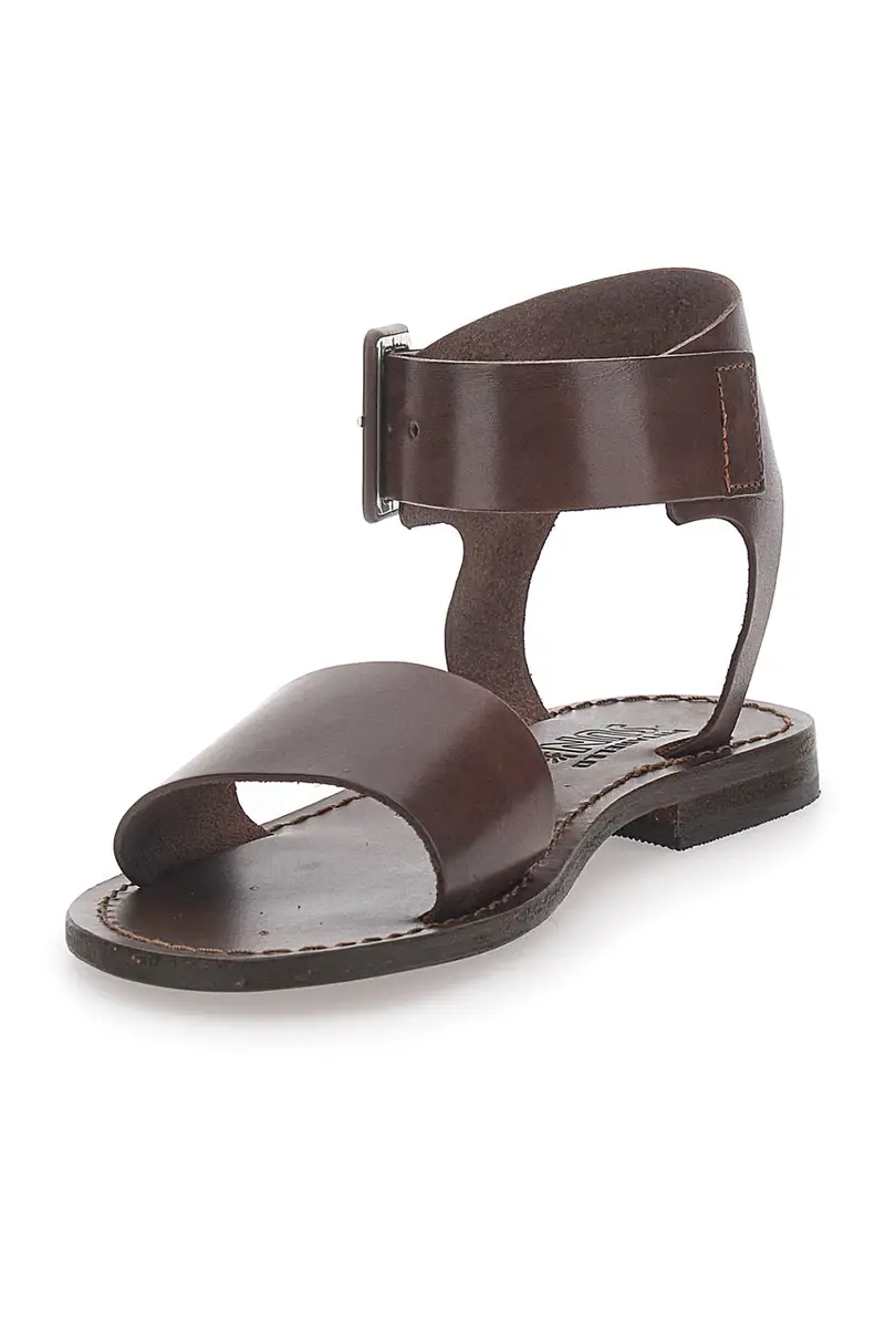 Sandali marroni in vera pelle artigianali Made in Italy Pittarello Sun 1734 miniatura 3