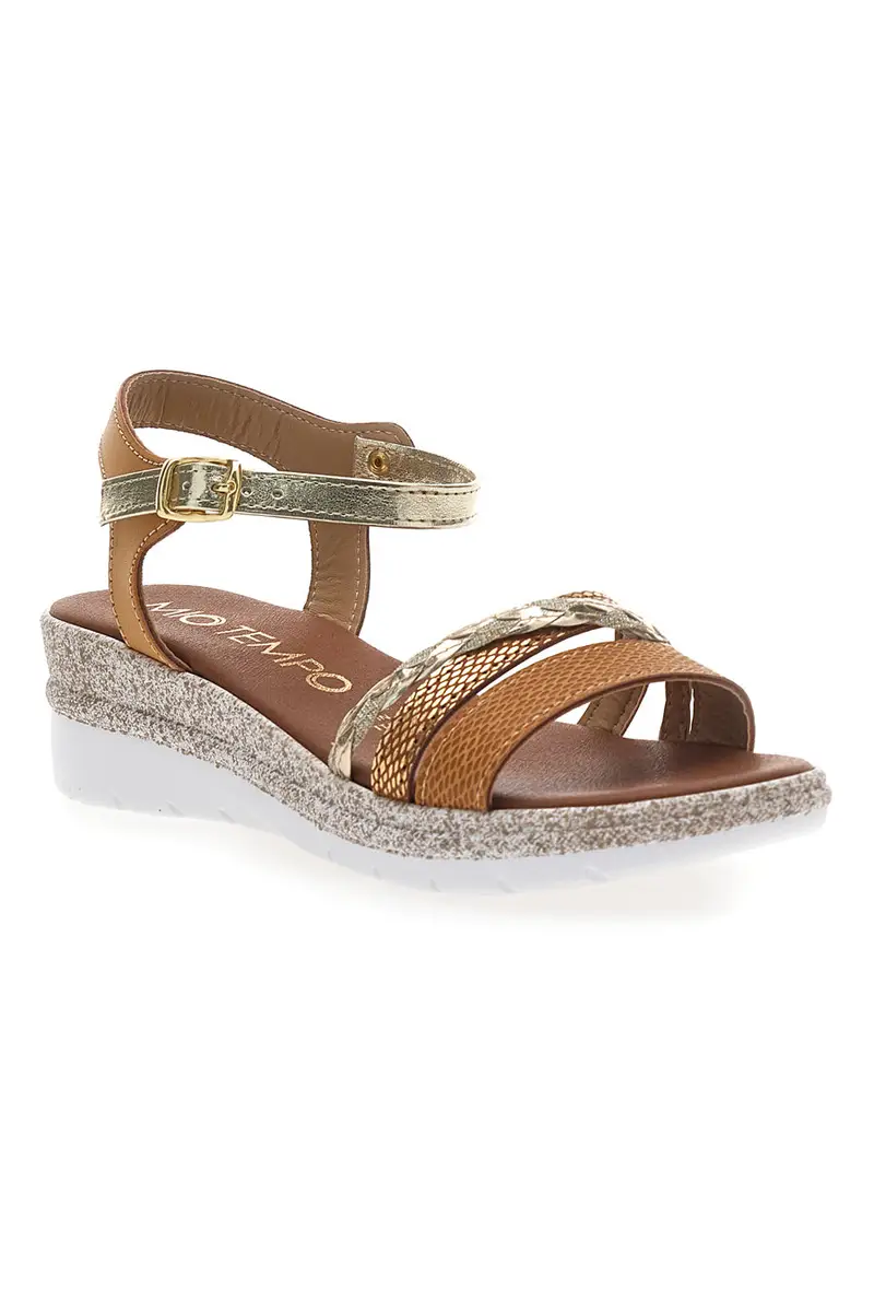 Sandali Marroni Platino con Platform Mio Tempo 2495 miniatura 2