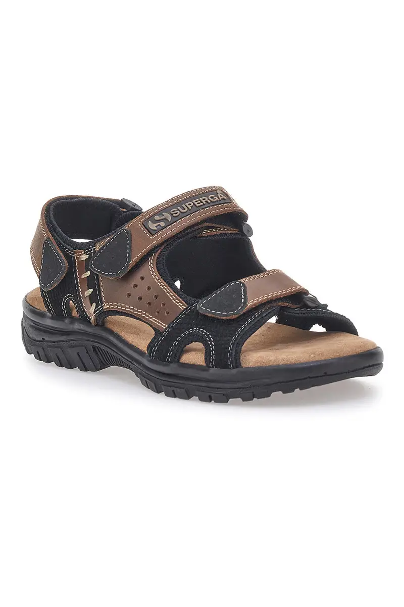 Sandali marroni sportivi con strappi Superga S86U545 miniatura 2