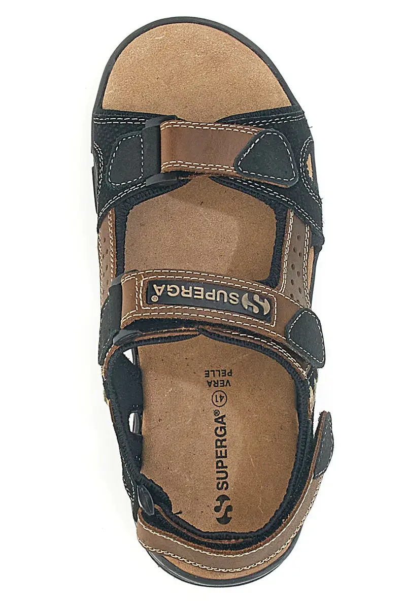 Sandali marroni sportivi con strappi Superga S86U545 miniatura 3