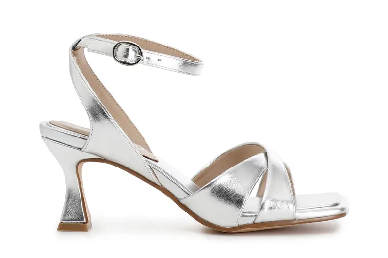 sandali metallizzati argento