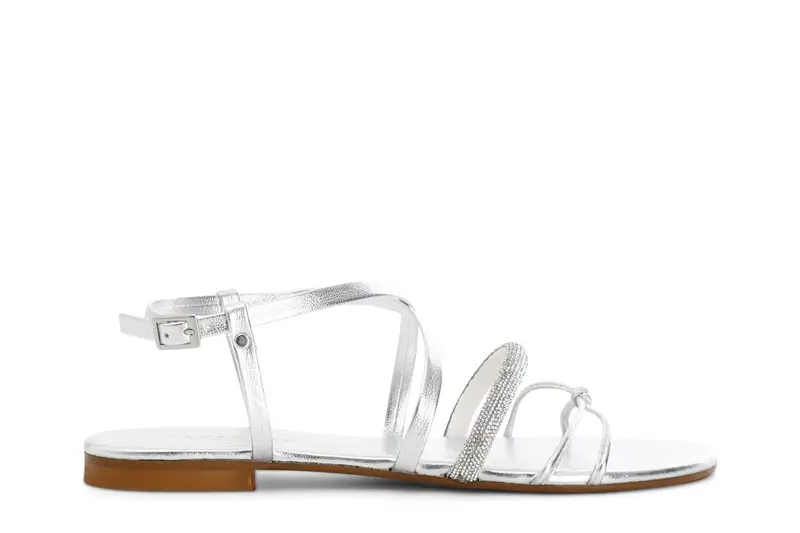 sandali metallizzato argento