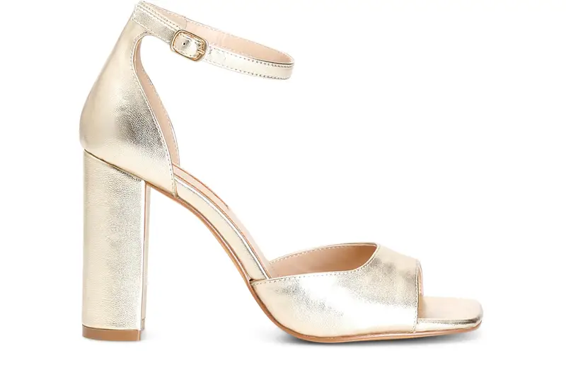 sandali metallizzato con laccio alla caviglia platino 38