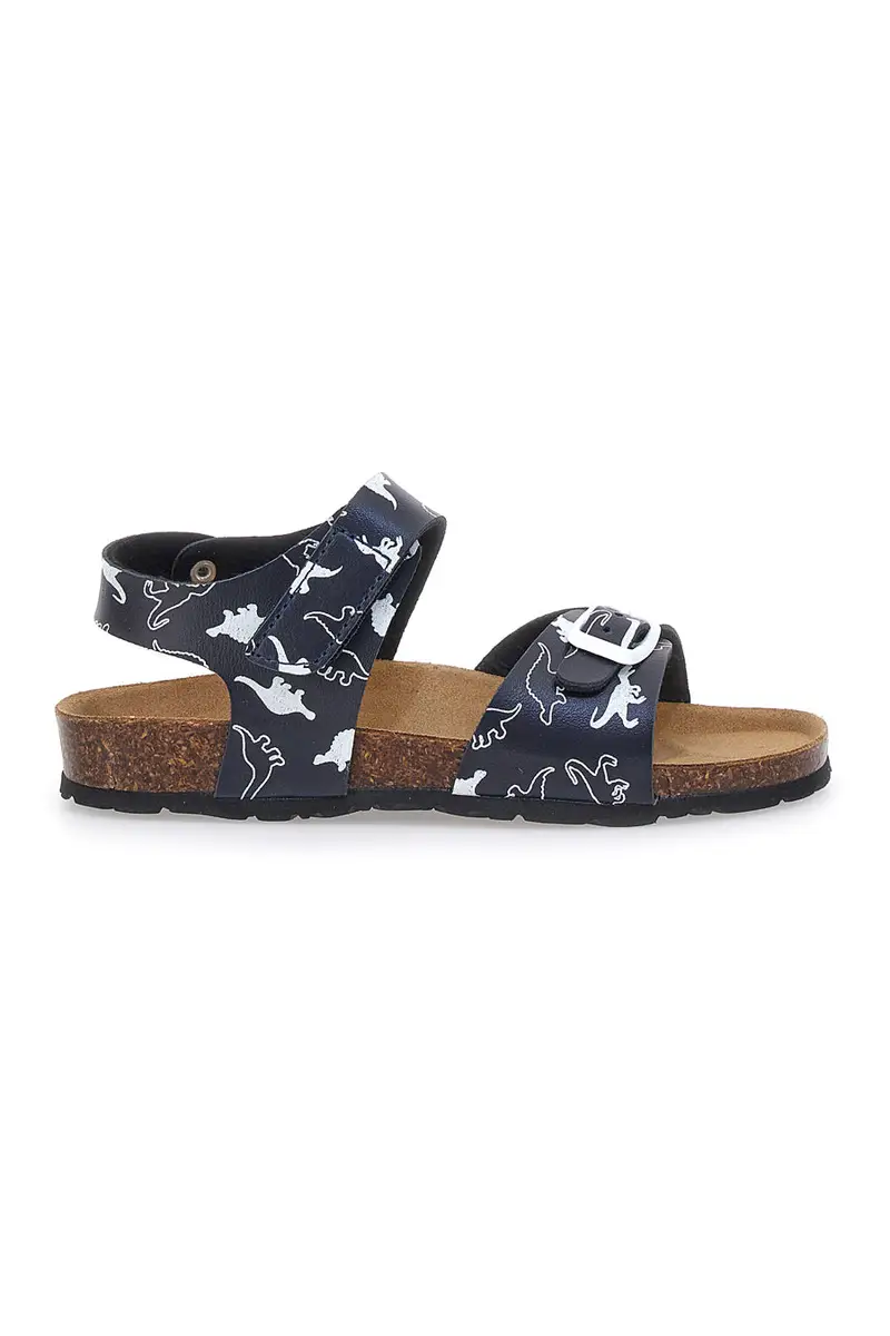 Sandali Navy Con Strappi In Velcro Plantare In Pelle Pitt Kids 45289