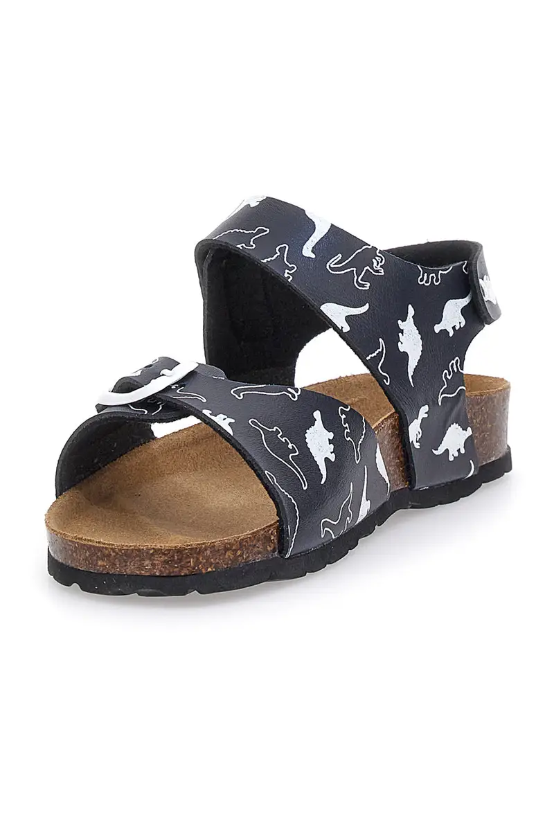 Sandali Navy Con Strappi In Velcro Plantare In Pelle Pitt Kids 45289 miniatura 3