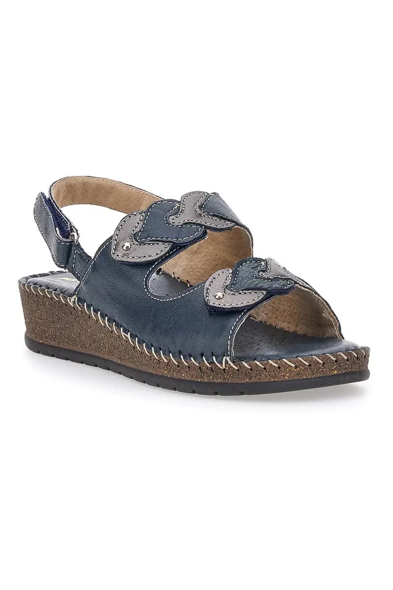 Sandali Navy Sling-back Con Strappo In Velcro Pittarello 42063 miniatura 2