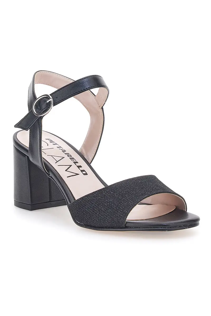 Sandali Neri Con Brillantini e Cinturino Alla Caviglia Pittarello Glam 4214 miniatura 2