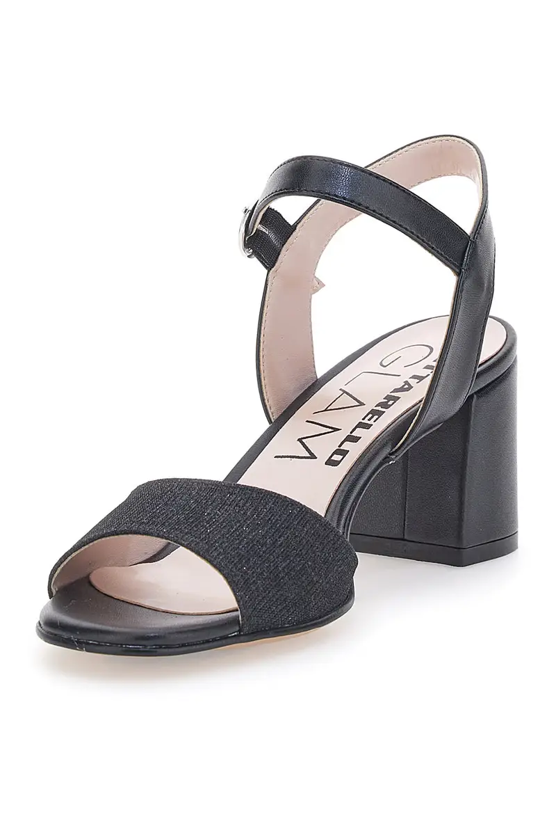 Sandali Neri Con Brillantini e Cinturino Alla Caviglia Pittarello Glam 4214 miniatura 3