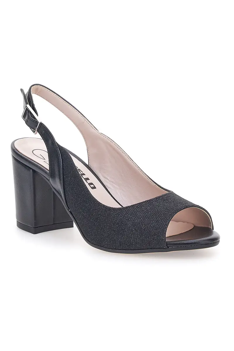 Sandali Neri Con Brillantini e Cinturino Sling-back Pittarello Glam 916 miniatura 2