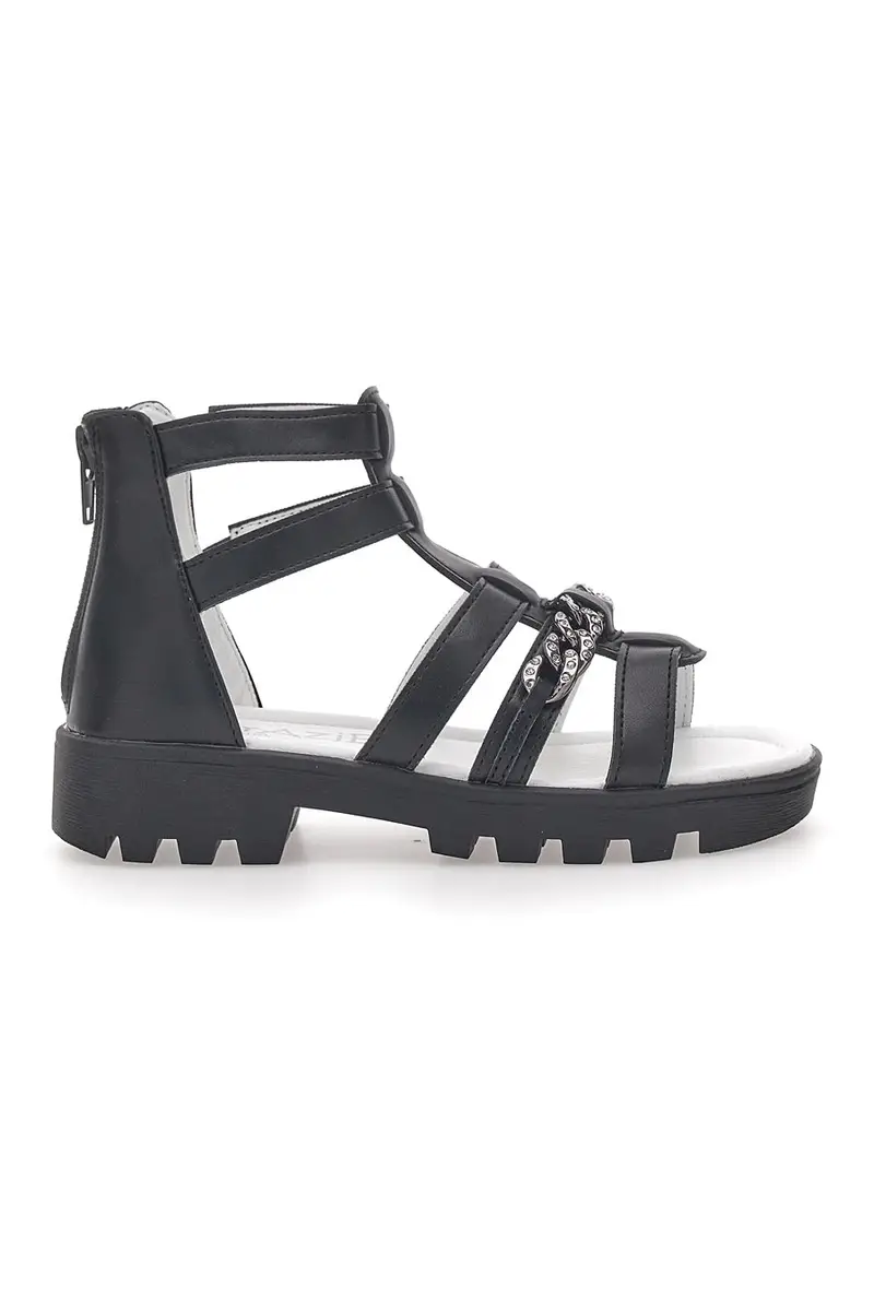 Sandali Neri Con Cerniera Grazie 14355