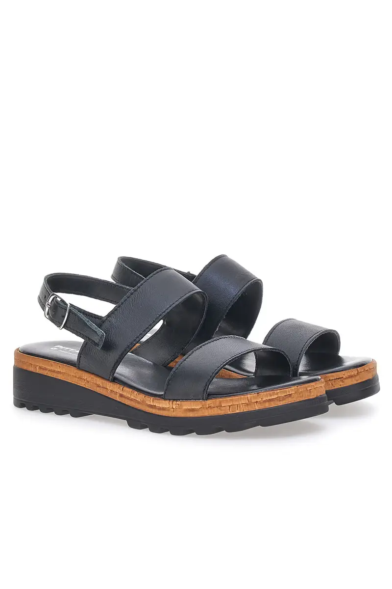 Sandali neri con Doppia Fascia Made in Italy PITTARELLO 299470811 miniatura 2