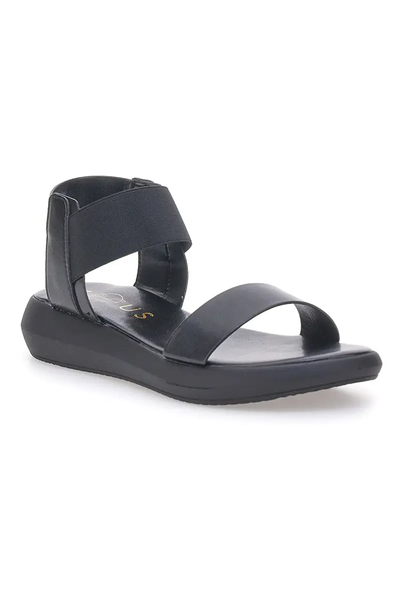 Sandali Neri Con Elastico e Platform Prodotti in Italia Pittarello Focus 19514 miniatura 2