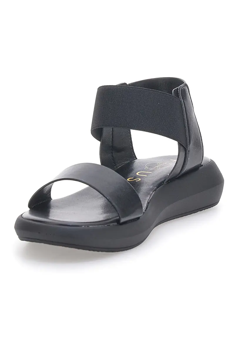 Sandali Neri Con Elastico e Platform Prodotti in Italia Pittarello Focus 19514 miniatura 3