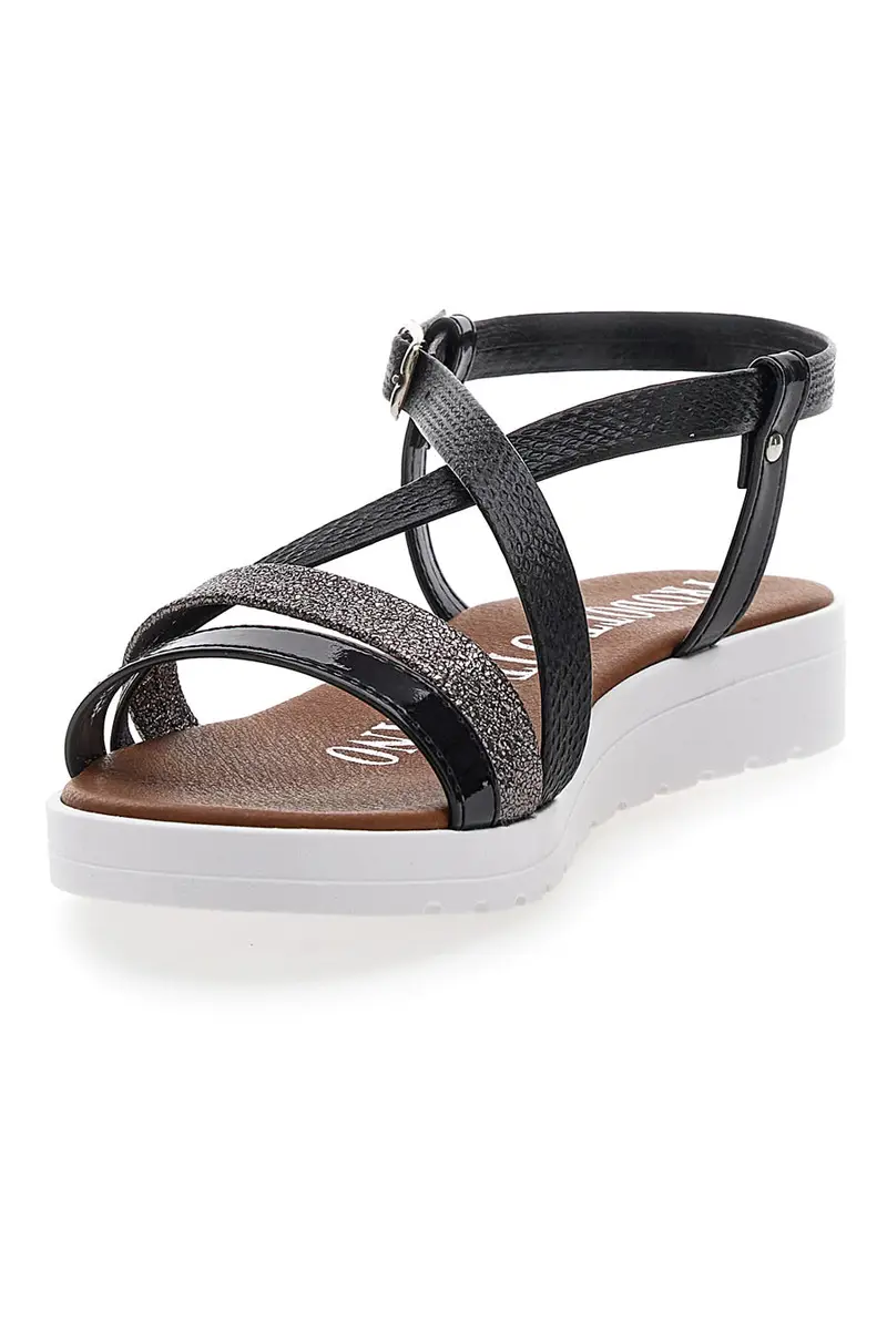 Sandali Neri con Glitter Mio Tempo 8864 miniatura 3