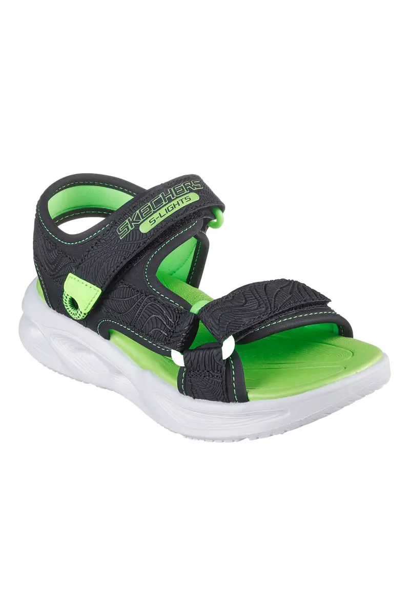 Sandali Neri con Luci da Bimbi Skechers Sola Glow Sandal miniatura 2