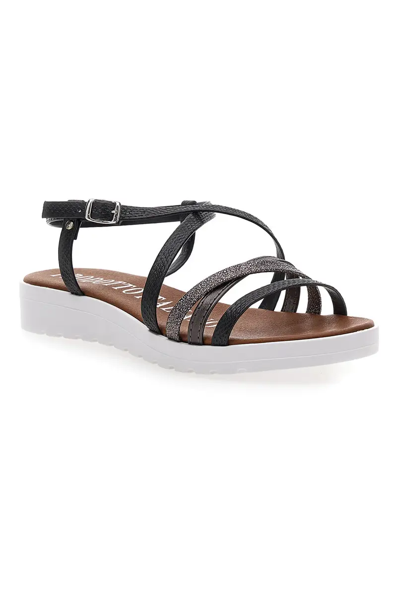 Sandali Neri con Multy Listini Made In Italy Mio Tempo 8103 miniatura 2