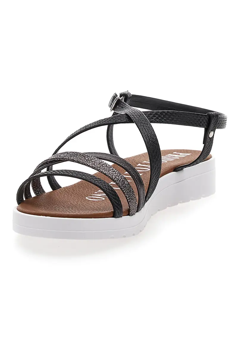 Sandali Neri con Multy Listini Made In Italy Mio Tempo 8103 miniatura 3