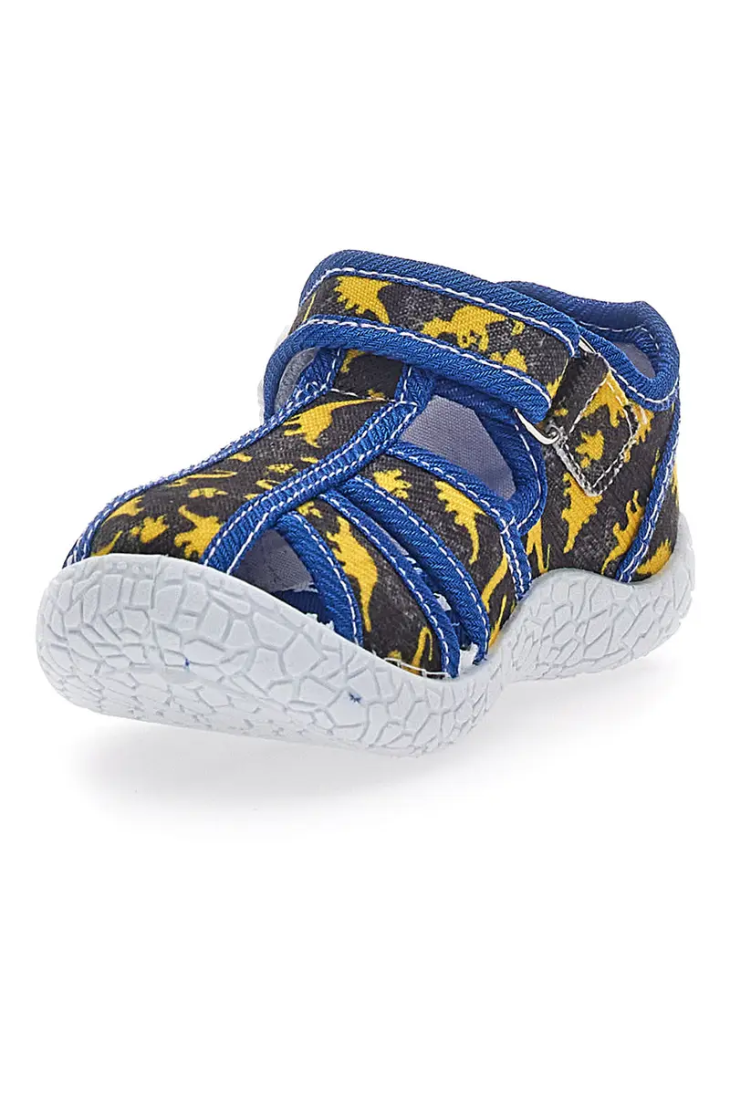 Sandali Neri con Rifiniture Blu e Dinosauri in Tessuto con Punta Chiusa Pitt Kids 2492 miniatura 3