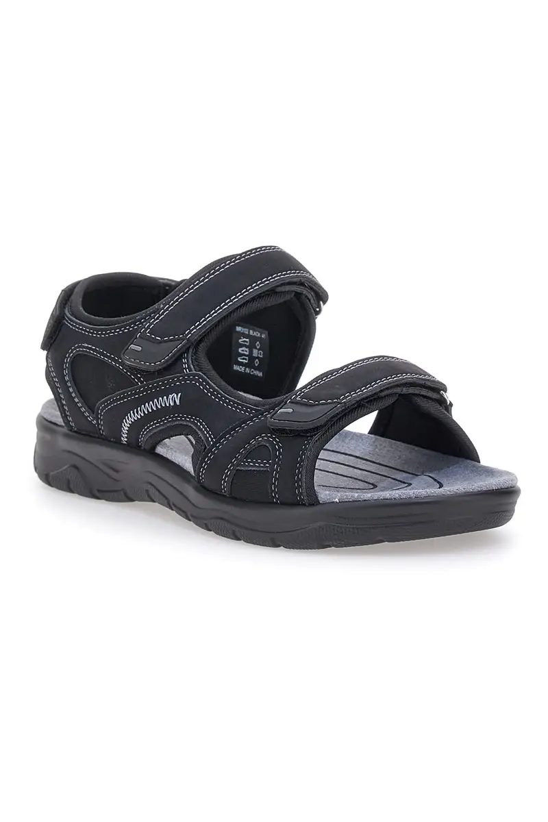 SANDALI NERI CON STRAPPO JOHES LAND 3102 miniatura 2