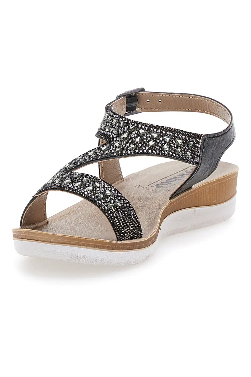 Sandali Neri Con Strass Inblu 39 Bv miniatura 3