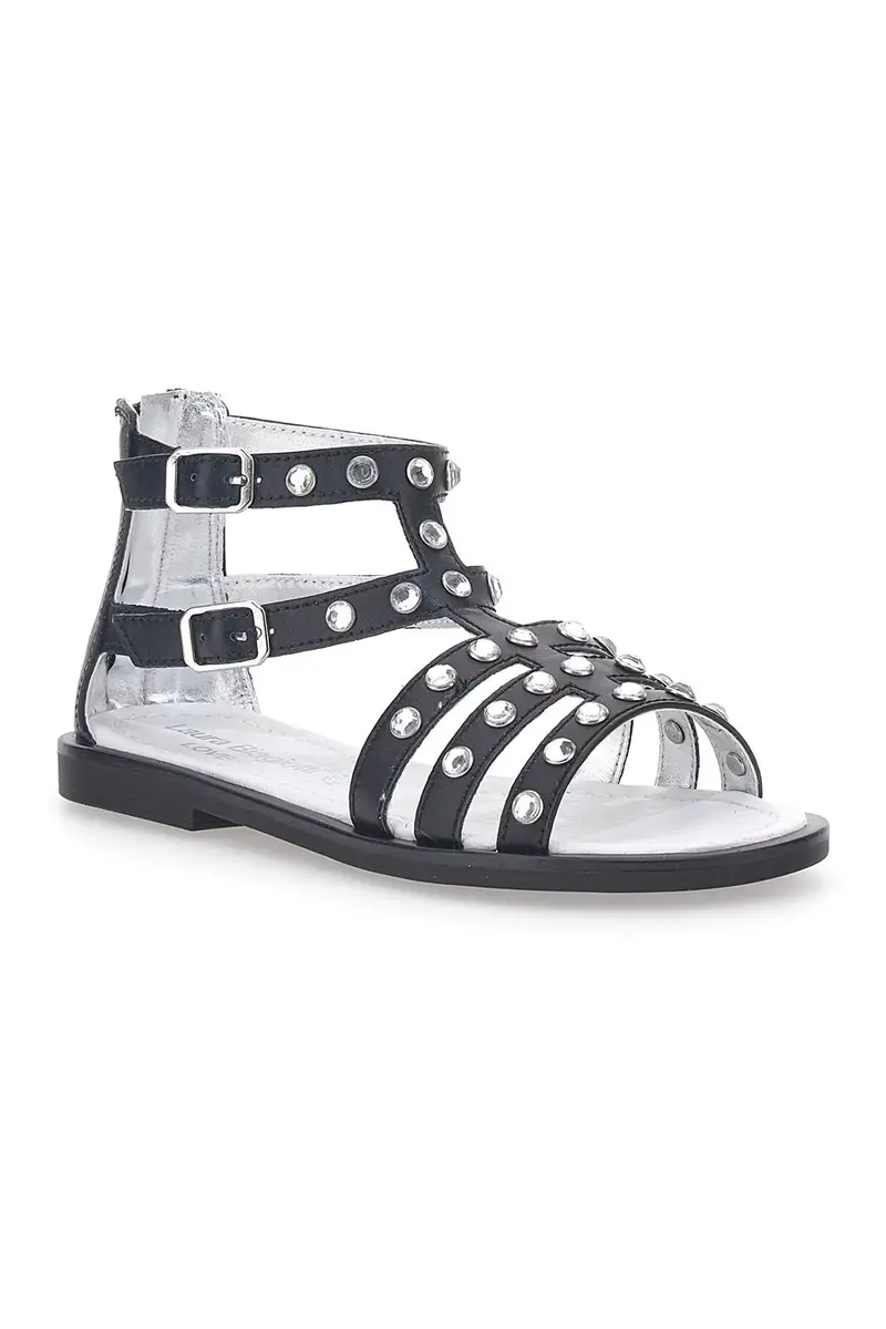 Sandali Neri con Strass Laura Biagiotti 9034 miniatura 2