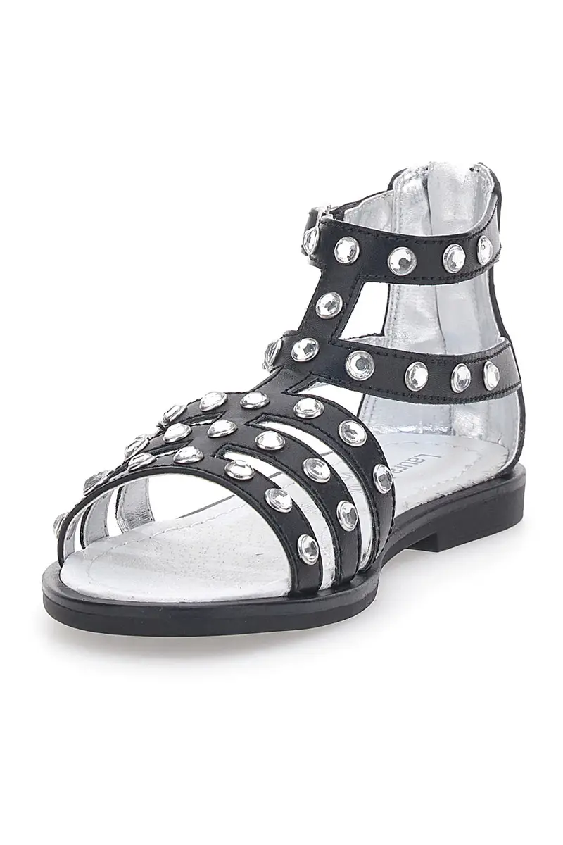 Sandali Neri con Strass Laura Biagiotti 9034 miniatura 3