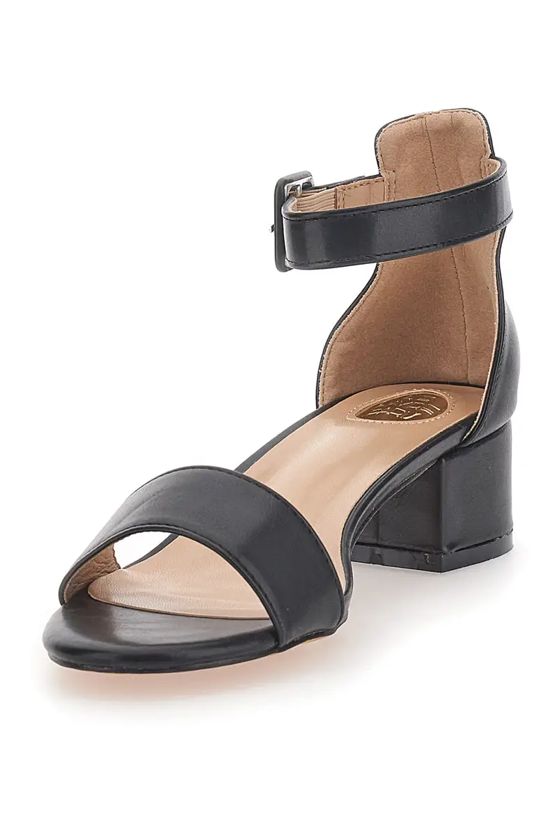 Sandali neri con tacco basso e cinturino LE HAVRE PARIS 283 miniatura 3