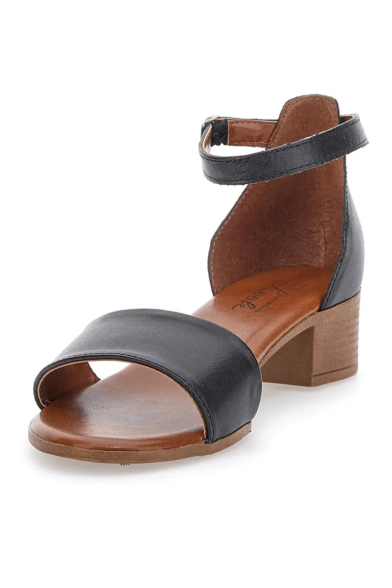 Sandali Neri Con Tacco Basso Pittarello Look 243035 miniatura 3