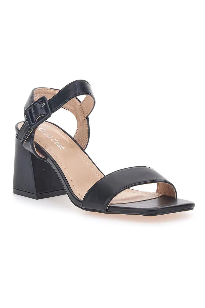 Sandali Neri Con Tacco e Cinturino Alla Caviglia Cafe' Cost 285 miniatura 2