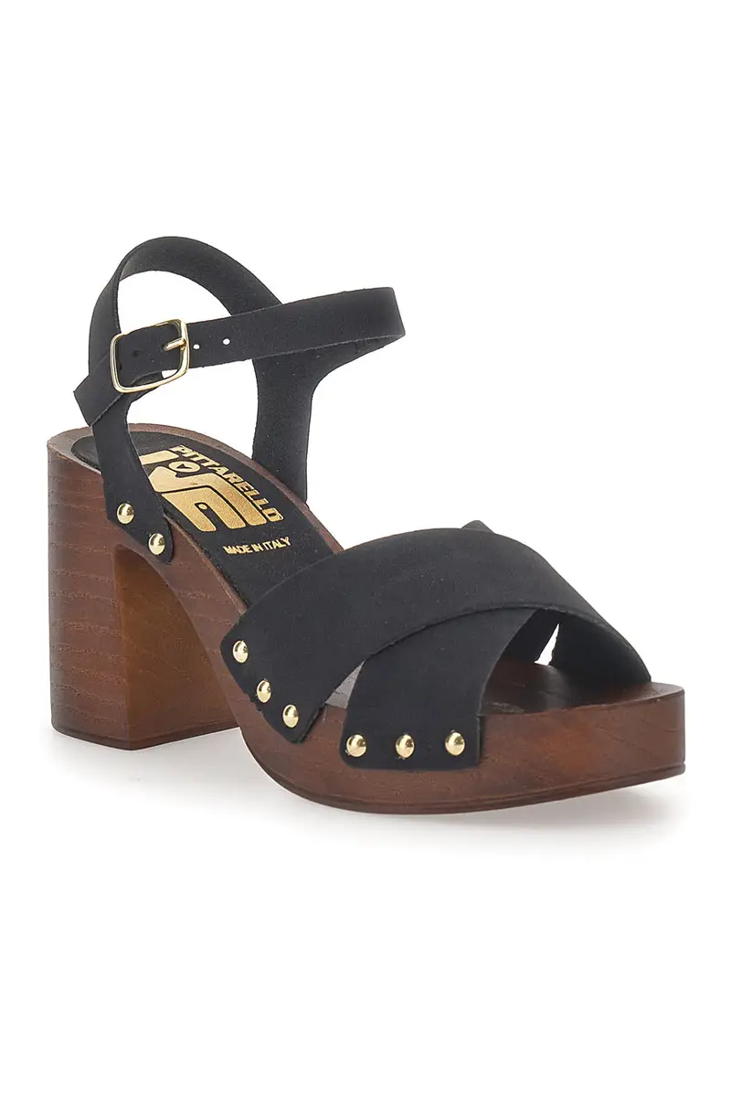 Sandali neri con tacco largo e borchiette Pittarello Love 9086 miniatura 2