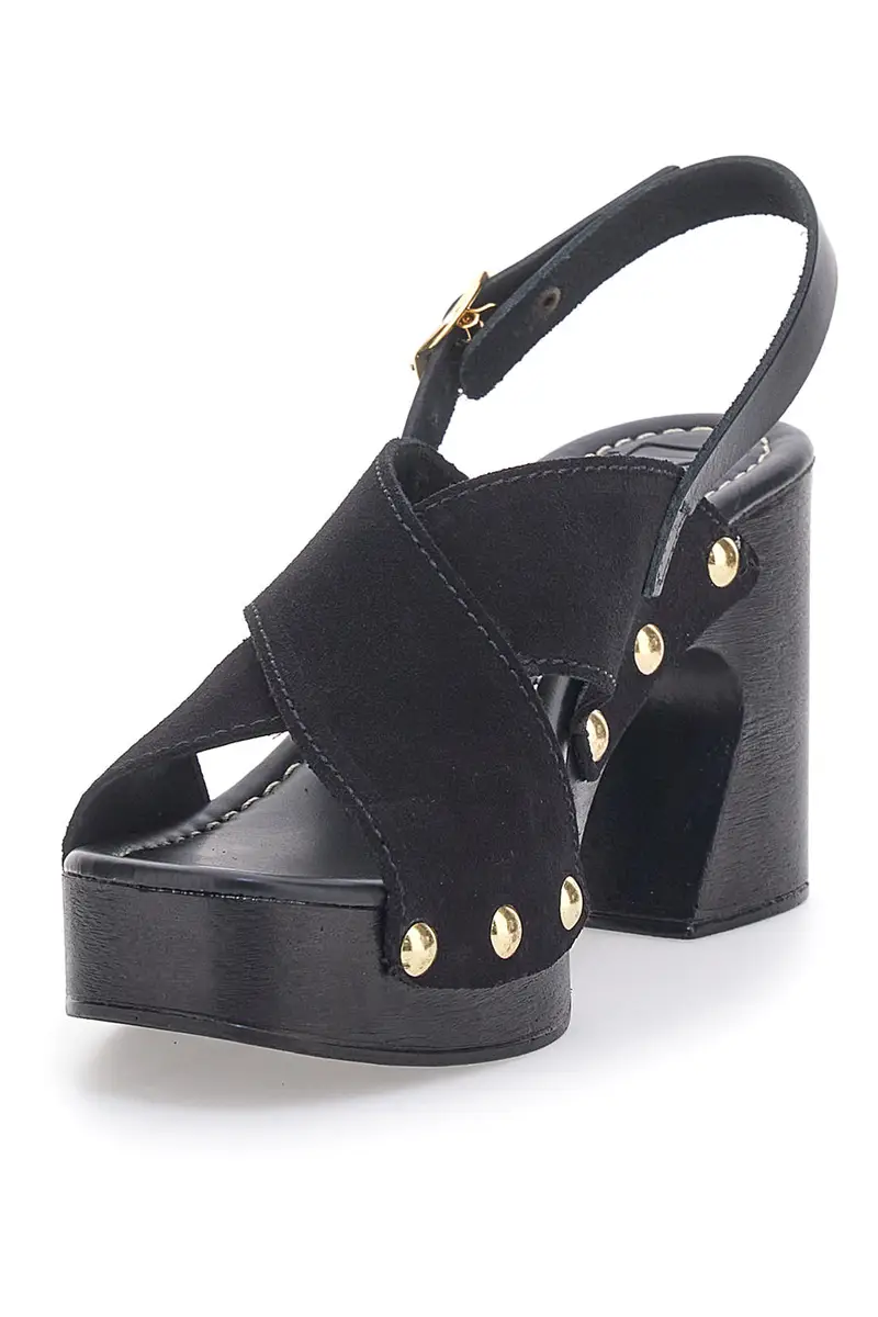 Sandali Neri con Tomaia in Pelle e Tacco a Coda PITTARELLO LOVE 5850 miniatura 3